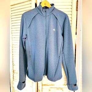 NWT Adidas Zip Front Running Jacket Teal Blue Large